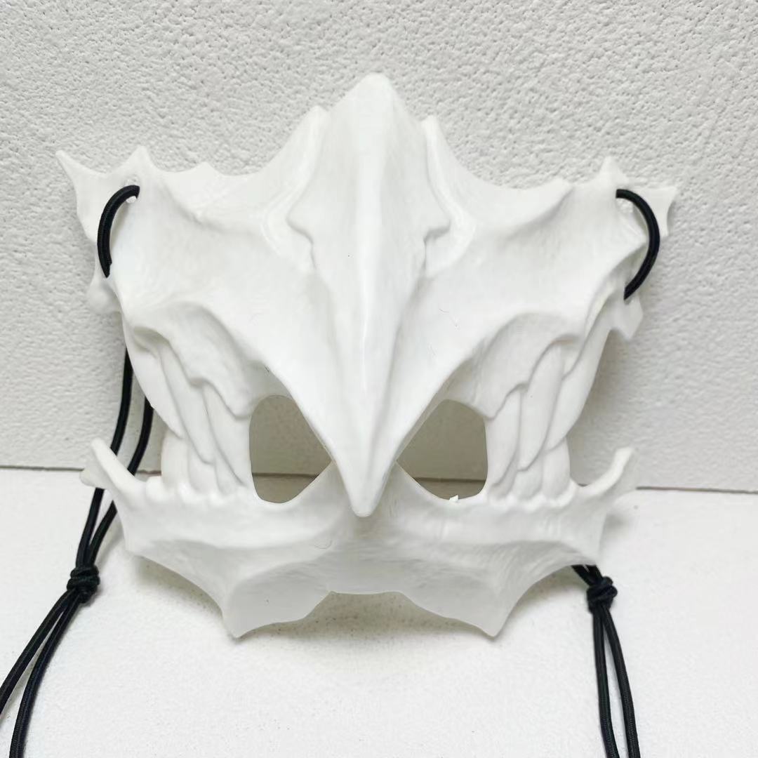 Japanese Dragon Half Face Mask – Traditional Art Design, Anime-Inspired Accessory Eden of Clothes 