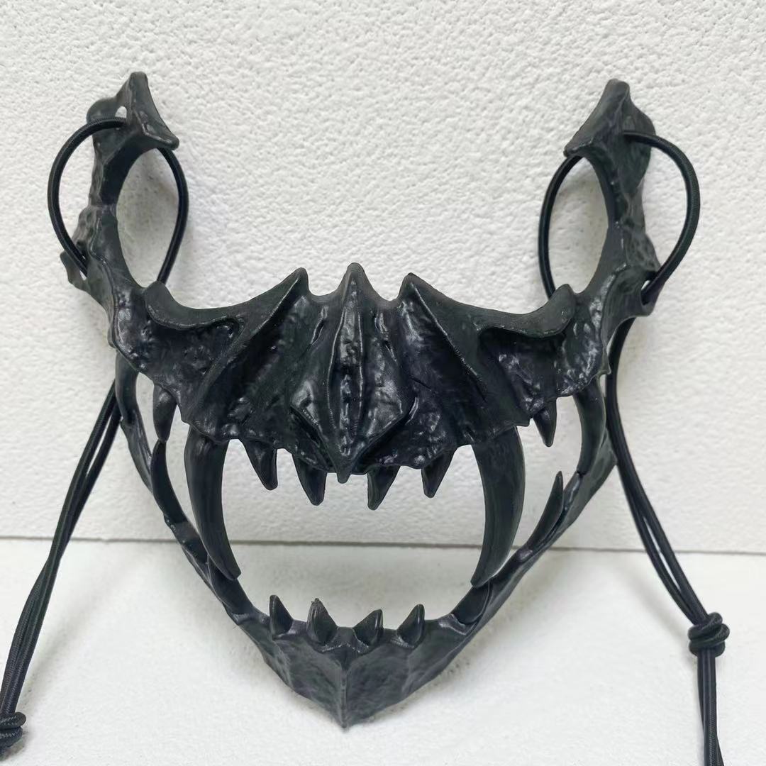 Japanese Dragon Half Face Mask – Traditional Art Design, Anime-Inspired Accessory Eden of Clothes 