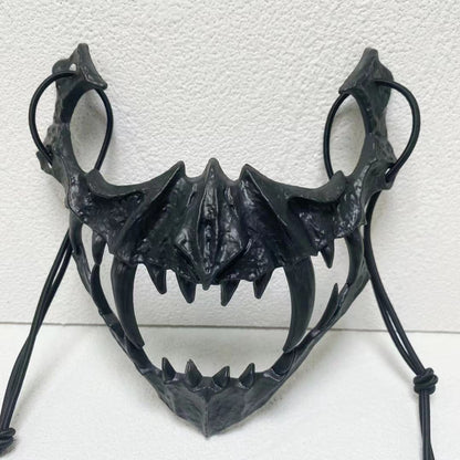Japanese Dragon Half Face Mask – Traditional Art Design, Anime-Inspired Accessory Eden of Clothes 