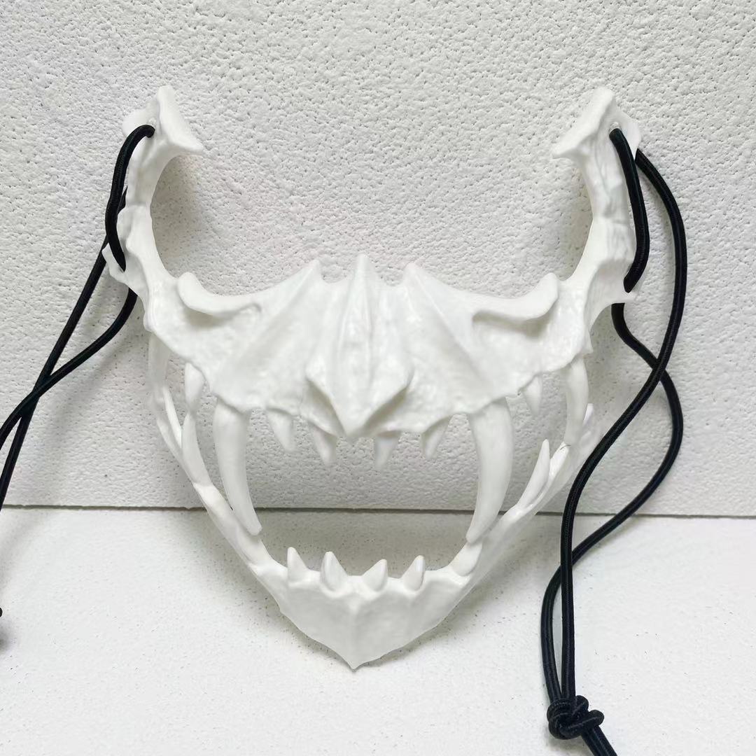 Japanese Dragon Half Face Mask – Traditional Art Design, Anime-Inspired Accessory Eden of Clothes 