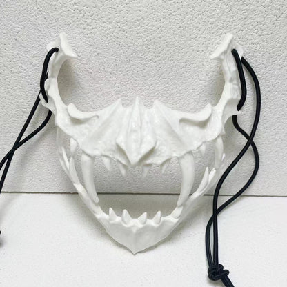 Japanese Dragon Half Face Mask – Traditional Art Design, Anime-Inspired Accessory Eden of Clothes 