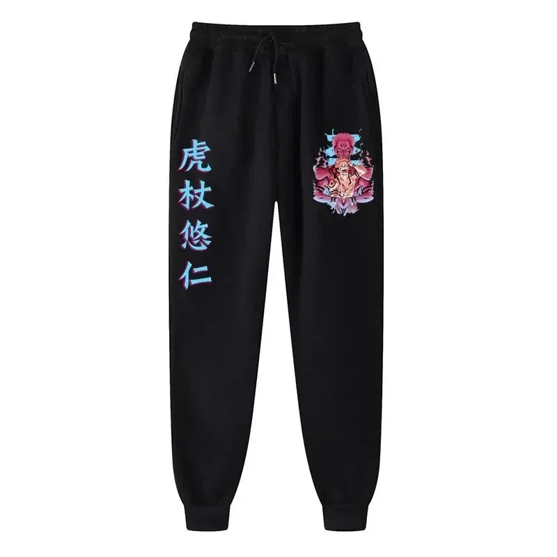 Printed Fleece Joggers – Comfortable, Jujutsu Kaisen Eden of Clothes 