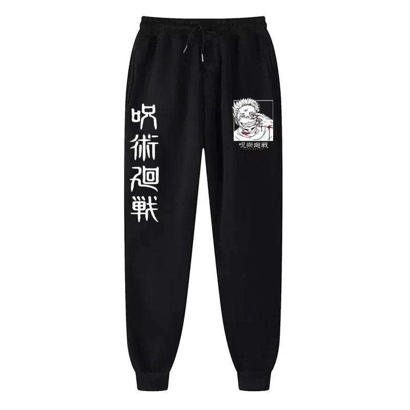 Printed Fleece Joggers – Comfortable, Jujutsu Kaisen Eden of Clothes 