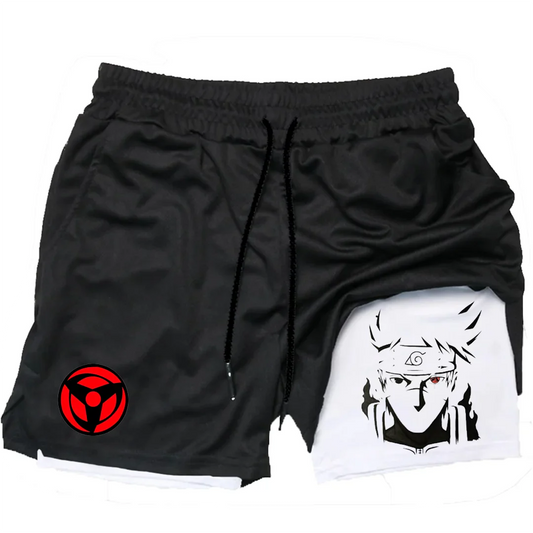 2-in-1 Gym Shorts – Shinobi Style, Naruto - Eden of Clothes