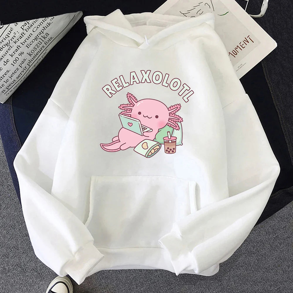 Oversized Axolotl Boba Milk Tea Hoodie Eden of Clothes 