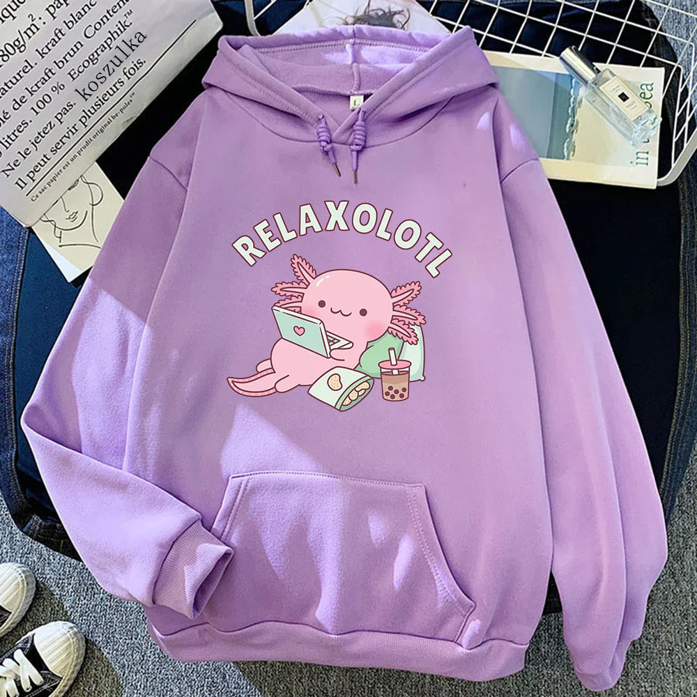 Oversized Axolotl Boba Milk Tea Hoodie Eden of Clothes 