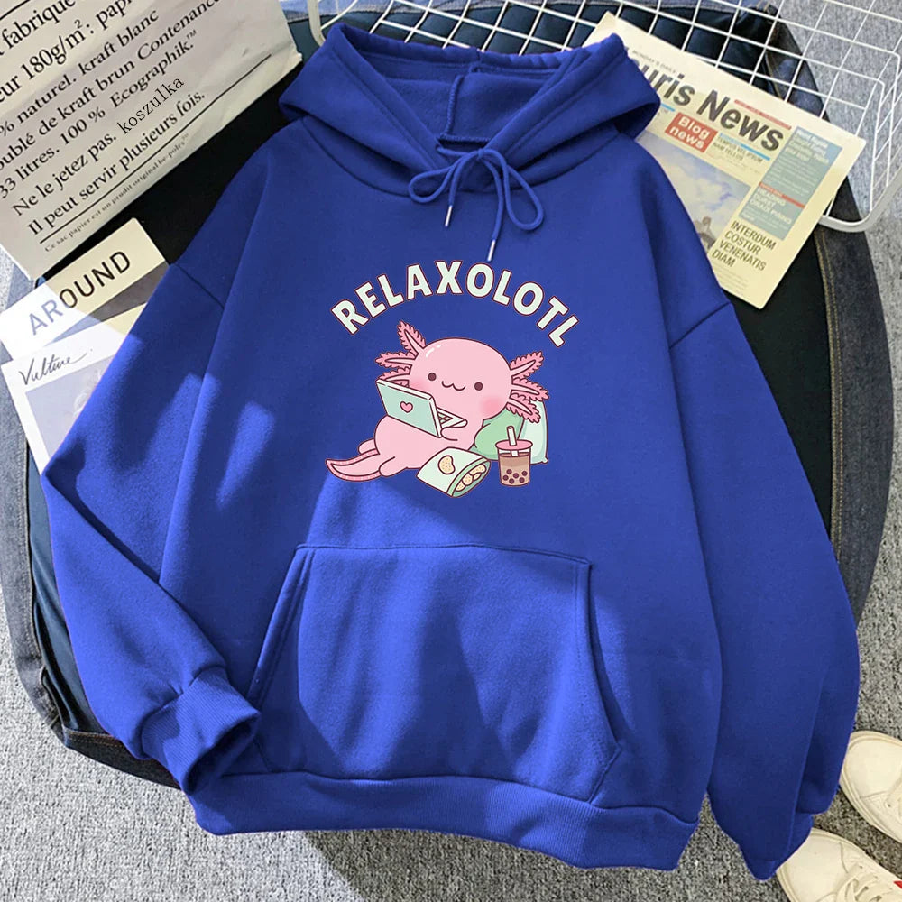 Oversized Axolotl Boba Milk Tea Hoodie Eden of Clothes 