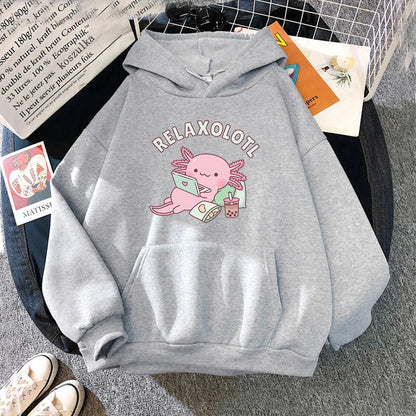 Oversized Axolotl Boba Milk Tea Hoodie Eden of Clothes 