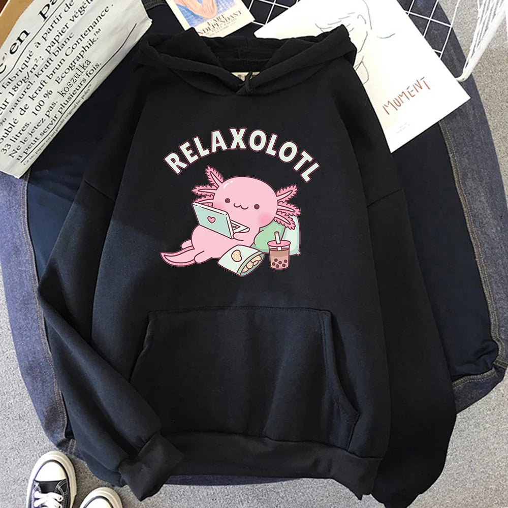 Oversized Axolotl Boba Milk Tea Hoodie Eden of Clothes 