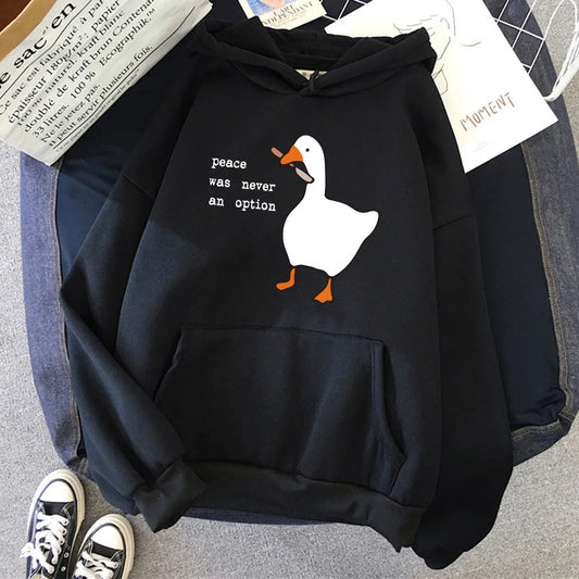 Peace Was Never An Option Goose Printing Hoodie Eden of Clothes 
