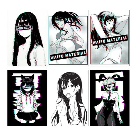 Sexy Figure Poster – Black and White, Anime Girl - Eden of Clothes