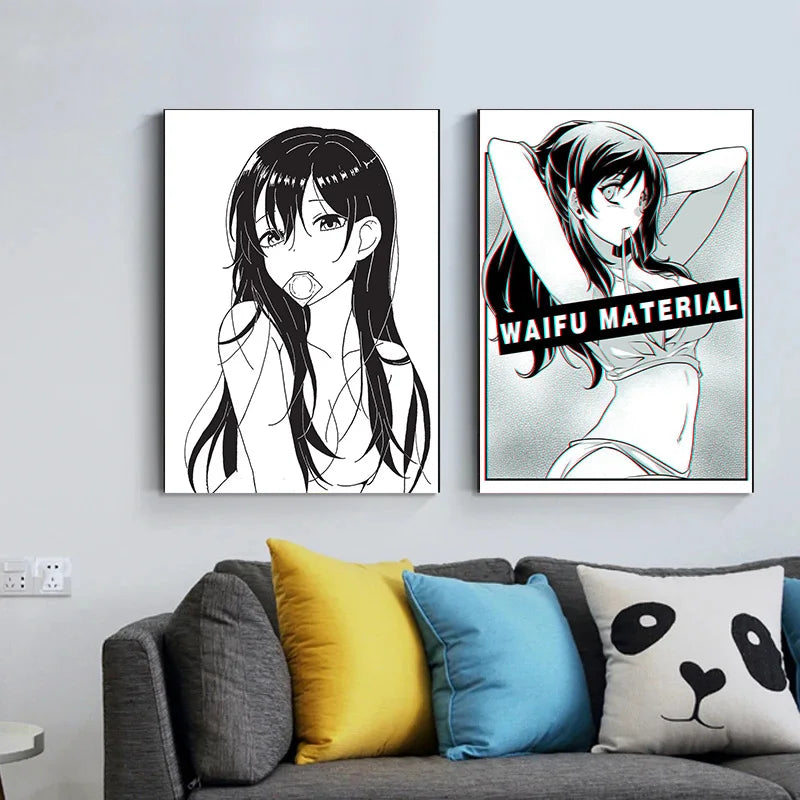 Sexy Figure Poster – Black and White, Anime Girl Eden of Clothes 