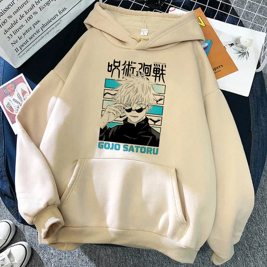 Streetwear 90s Jujutsu Kaisen Gojo Hoodie – Retro, Casual Look - Eden of Clothes